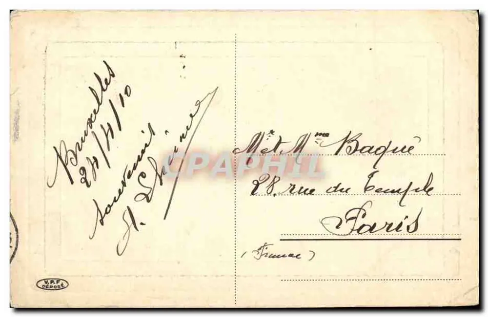Bruxelas - Place de Brouckère — Exposição de 1910 — editor não identificado - Verso