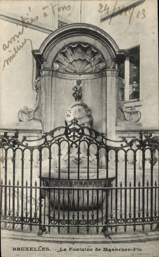 Brüssel — Die Fontäne des Manneken-Pis — unbekannter Verlag, Seriennummer nicht sichtbar - Vorderseite