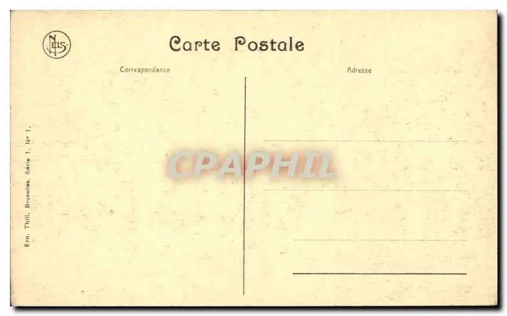Brüssel - Der Park und das Palast der Nation — Ern. Thill, Brüssel, Serie 1, Nr. 1 - Rückseite