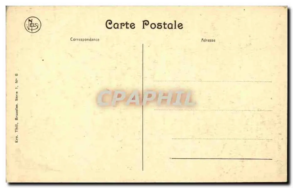 Brüssel — Rathaus — Verlag Nels, Serie 1, Nr. 8 - Rückseite
