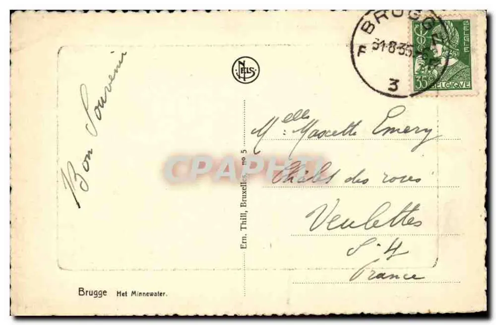 Bruges — Lago do Amor — editor ZEIS, n°5 - Verso