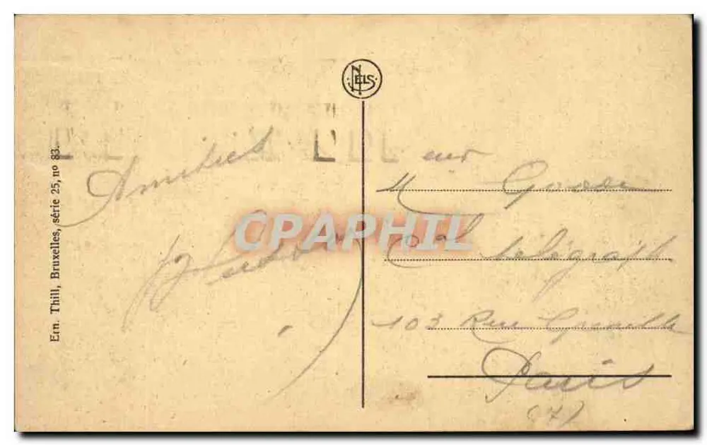 Antwerpen — Das Hippodrome — De Renbaan — Verlag N. Thill, Serie 83 - Rückseite