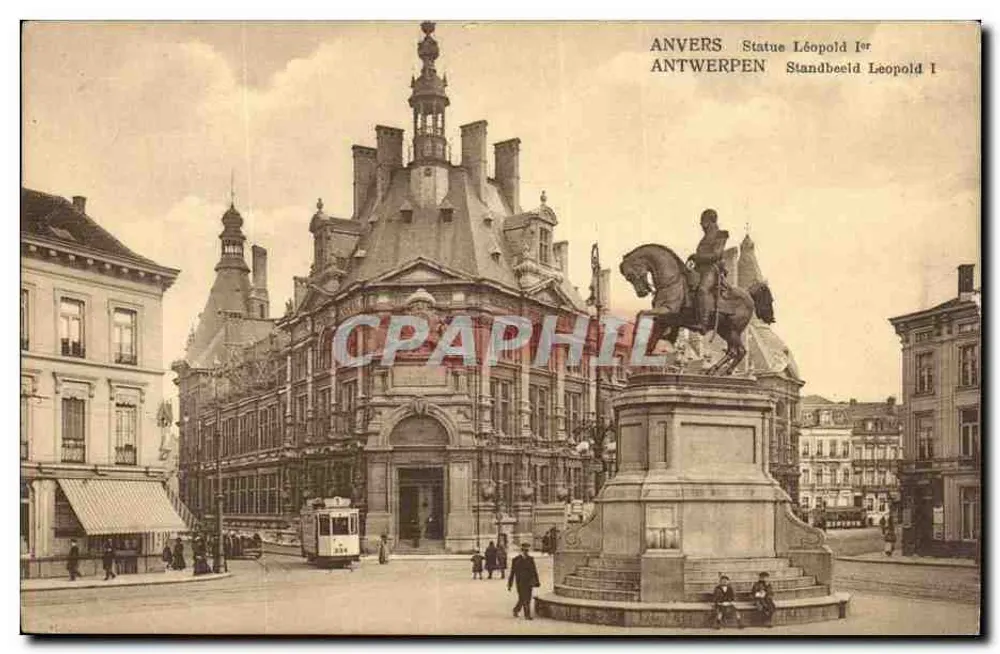 Antwerpen — Statue Leopold I — Verlag J.-B. Verhoeven, n° 34 - Vorderseite