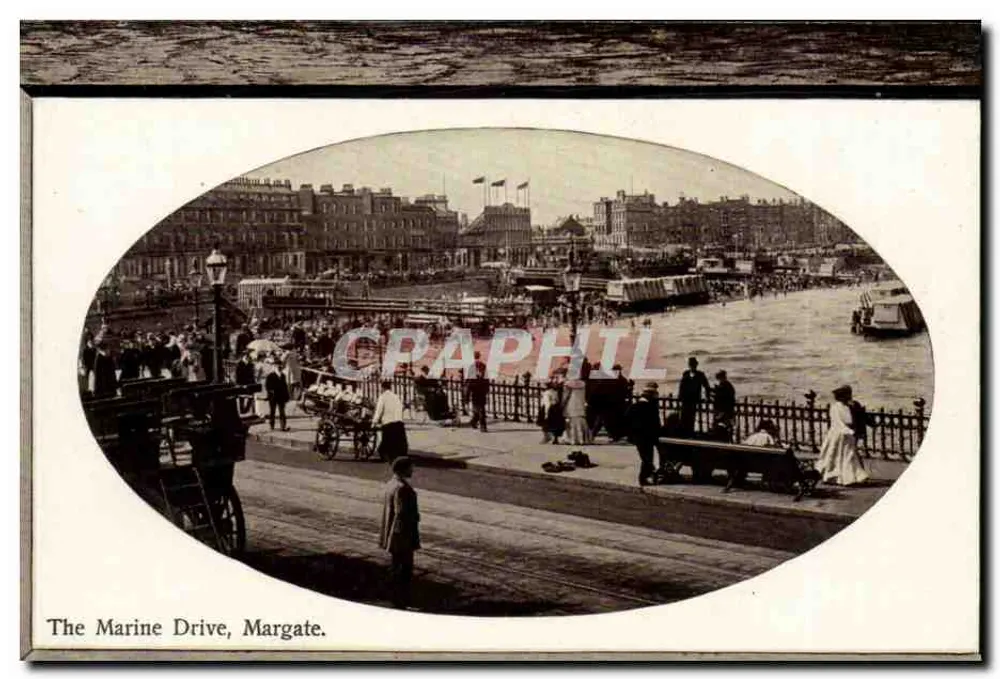 The Marine Drive, Margate — Panoramablick — unbekannter Verlag - Vorderseite