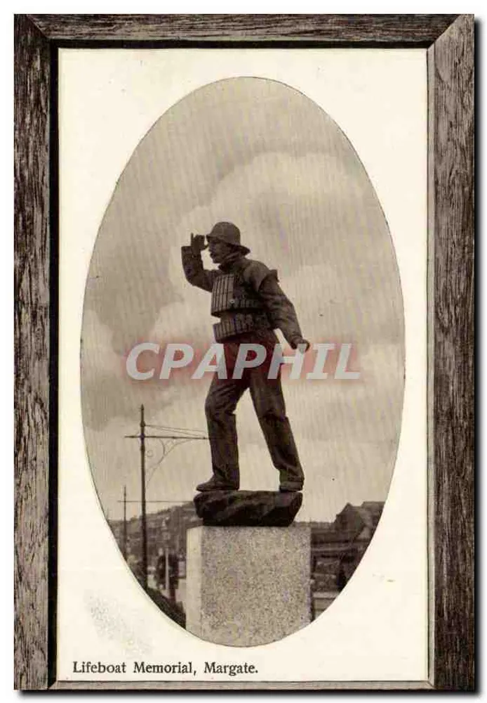 Lifeboat Memorial, Margate — Statue eines Rettungsschwimmers — Serie Unikum - Vorderseite