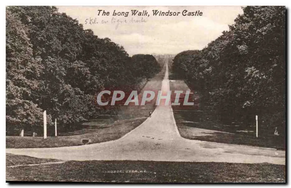 The Long Walk, Windsor Castle — Ansicht des von Bäumen gesäumten Weges — Valentine's Series - Vorderseite