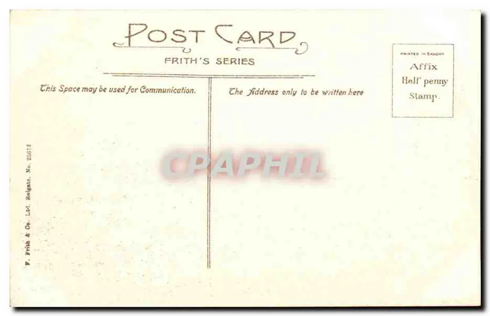 Windsor Castle from Home Park — Frith's Series, W. Frith & Co. Ltd, Rolgato, No. 25613 - Rückseite