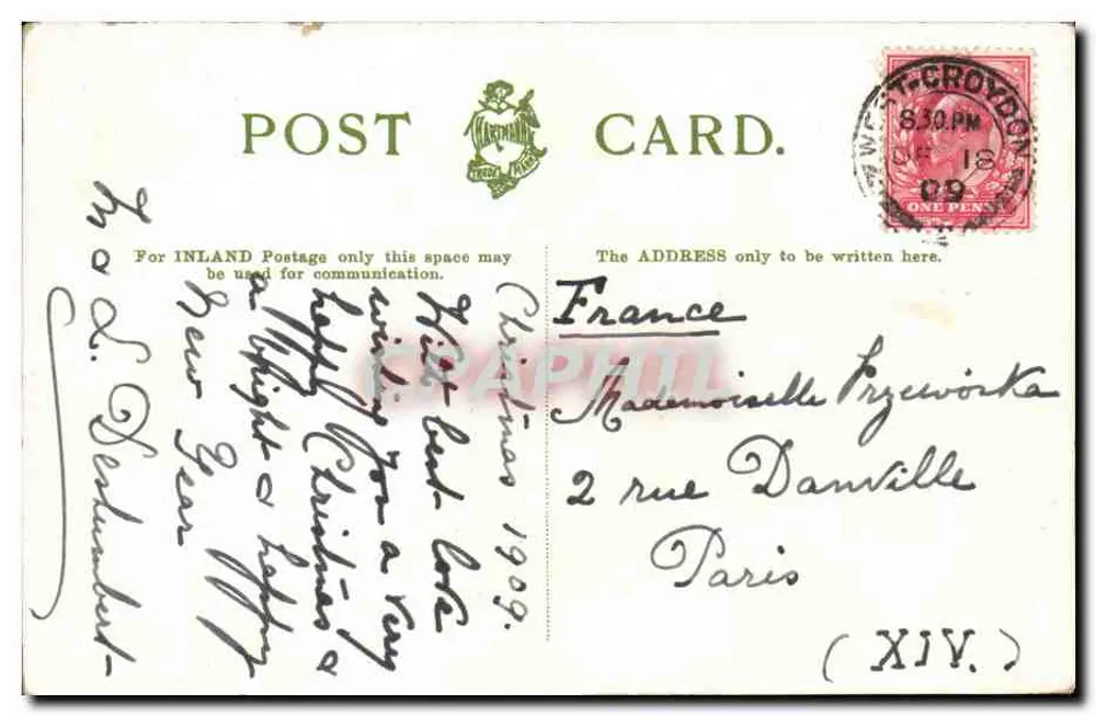 Croydon General Hospital — Ansicht des Gebäudes — Verleger Marsham & Co. n° 26274 - Rückseite