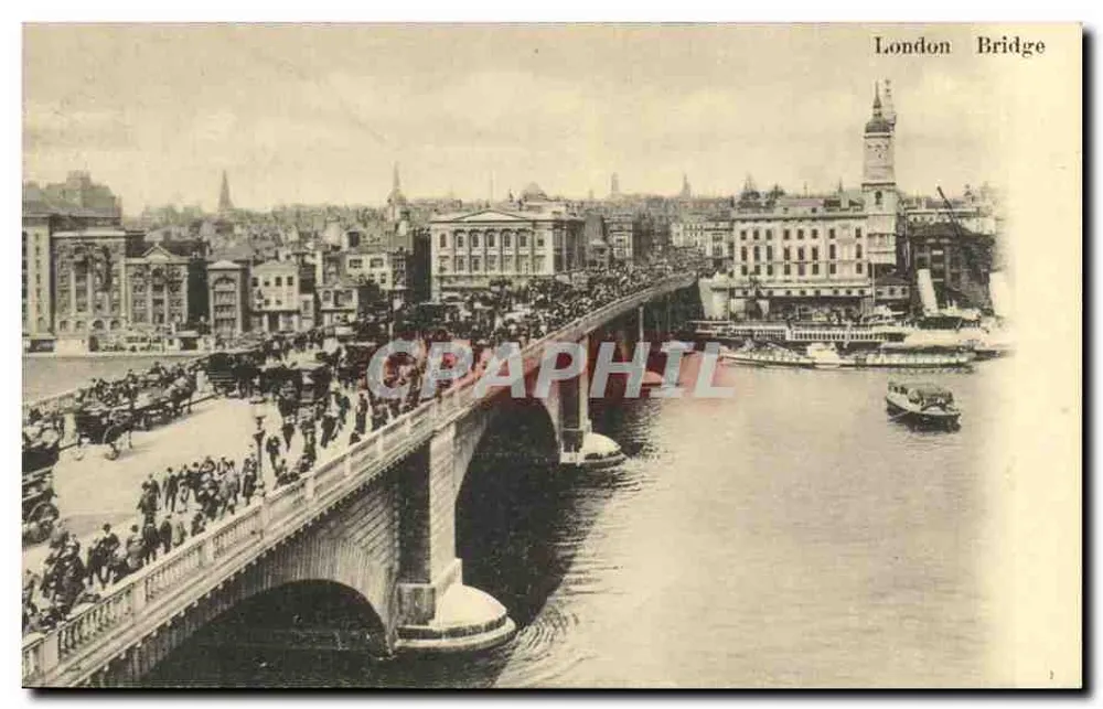 London Bridge — lebendige Ansicht — unbekannter Verleger - Vorderseite