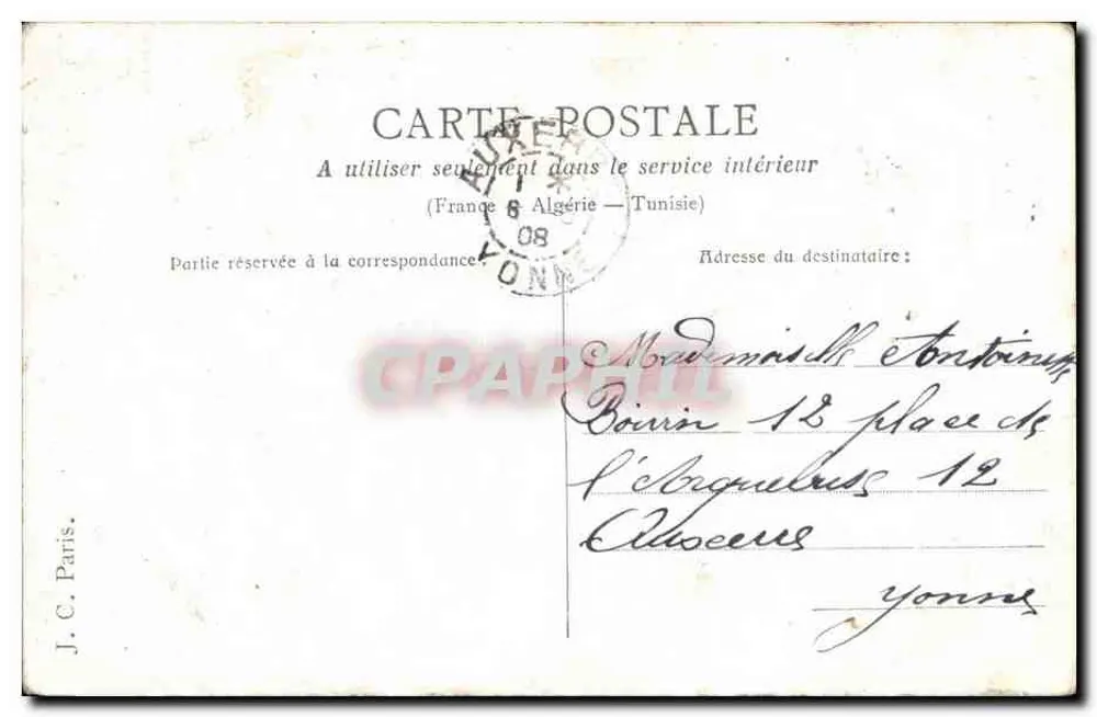 Um homem oferecendo flores a uma mulher — O Felicidade — J.C. Paris - Verso