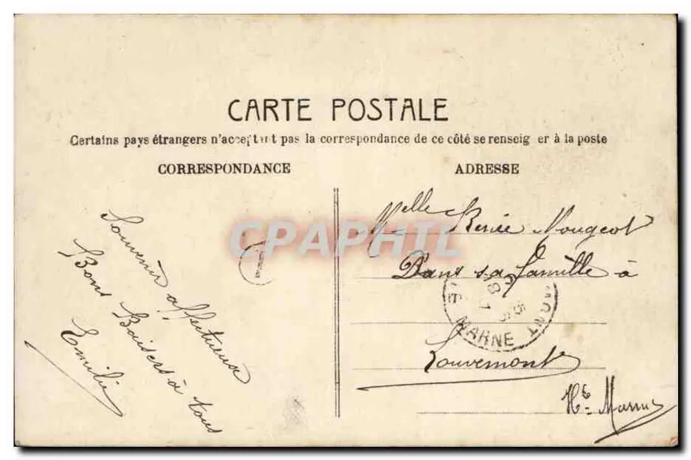 Frau mit violettem Hut — 'MEIN BESTES GEDENKEN' — M.E. Paris, Nr. 583 - Rückseite
