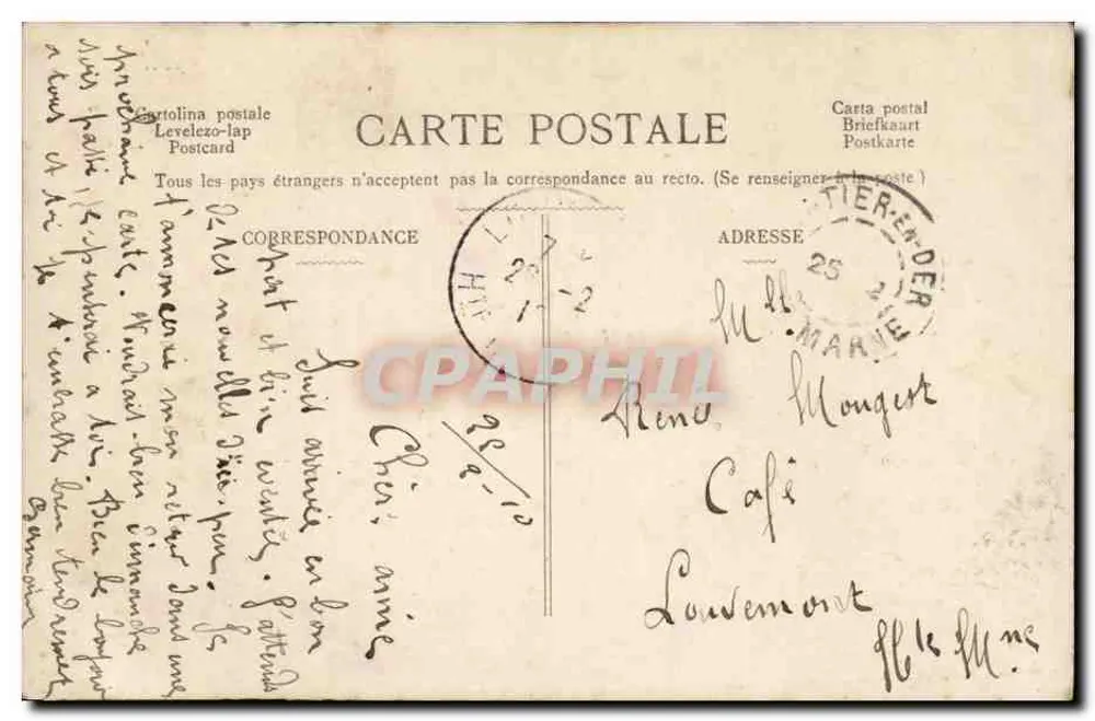 Frau in einem Karierten Kleid — 'Je songe à vous dans ma solitude' — MOB n°150 - Rückseite