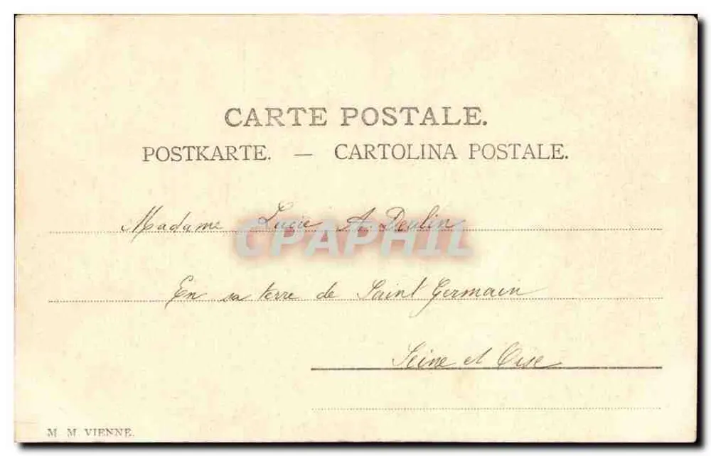 Frau mit Schweinen — Paris & Quin — M. M. Vienne - Rückseite