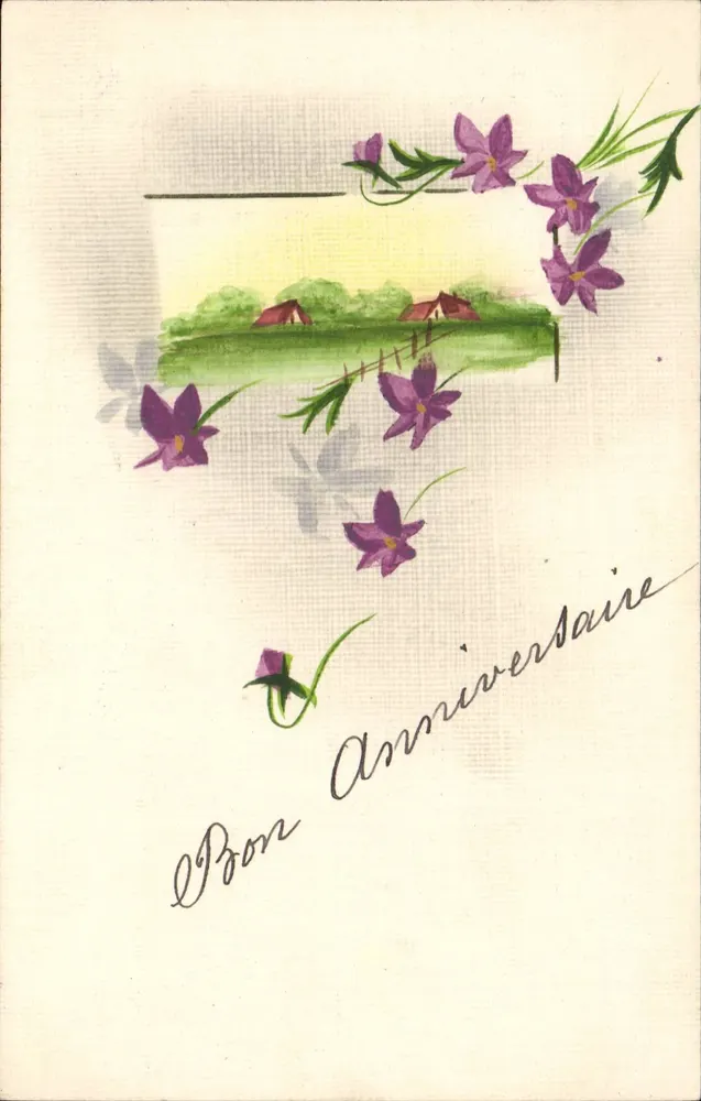 Violette — ländlicher Landschaft — Postkarte - Vorderseite