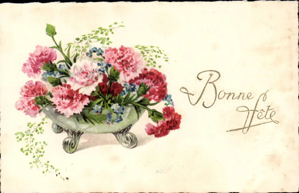 Blütenstrauß aus Peonien — Guten Geburtstag — Grünich - Vorderseite