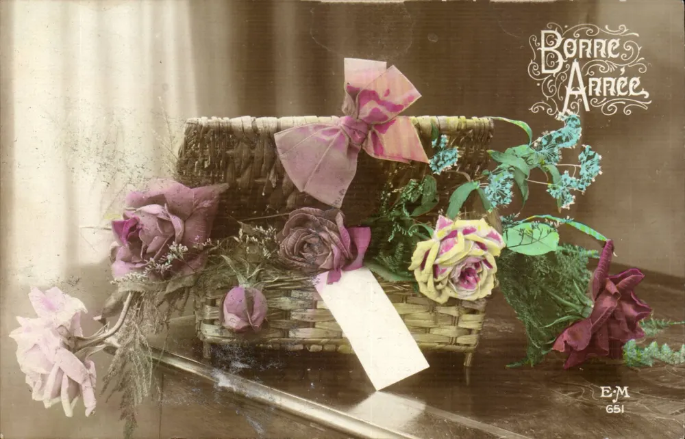 Bouquet de rosas — composição floral — E.M. 651, Bonne Arrée - Frente
