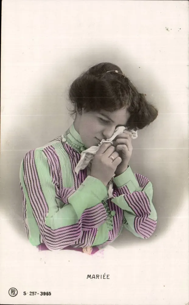 Jeune femme pleurant — carte postale de collection — S. 257-3965, éditée par Mariée - Vorderseite