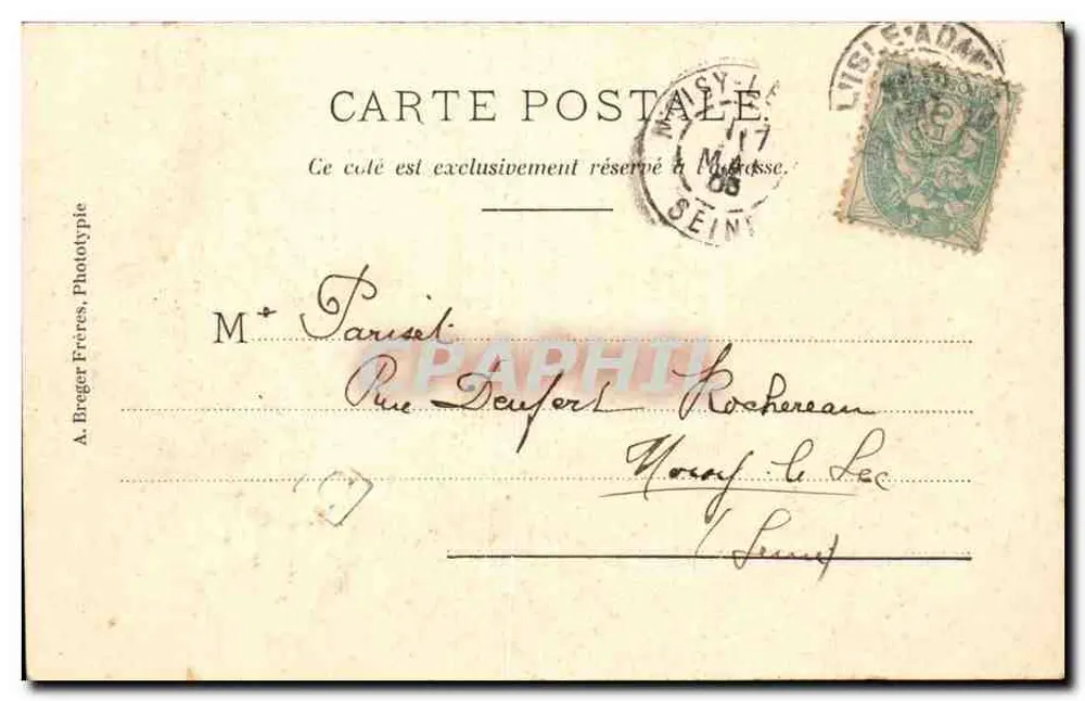 L'Isle-Adam — Fontaine Dambry — Edição L. D. - Verso
