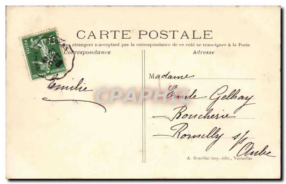 Palaiseau — Ende des Boulevard Joseph Barra und Rue Denfert Rochereau — A. Bourdier imp.-édit., Versailles - Rückseite