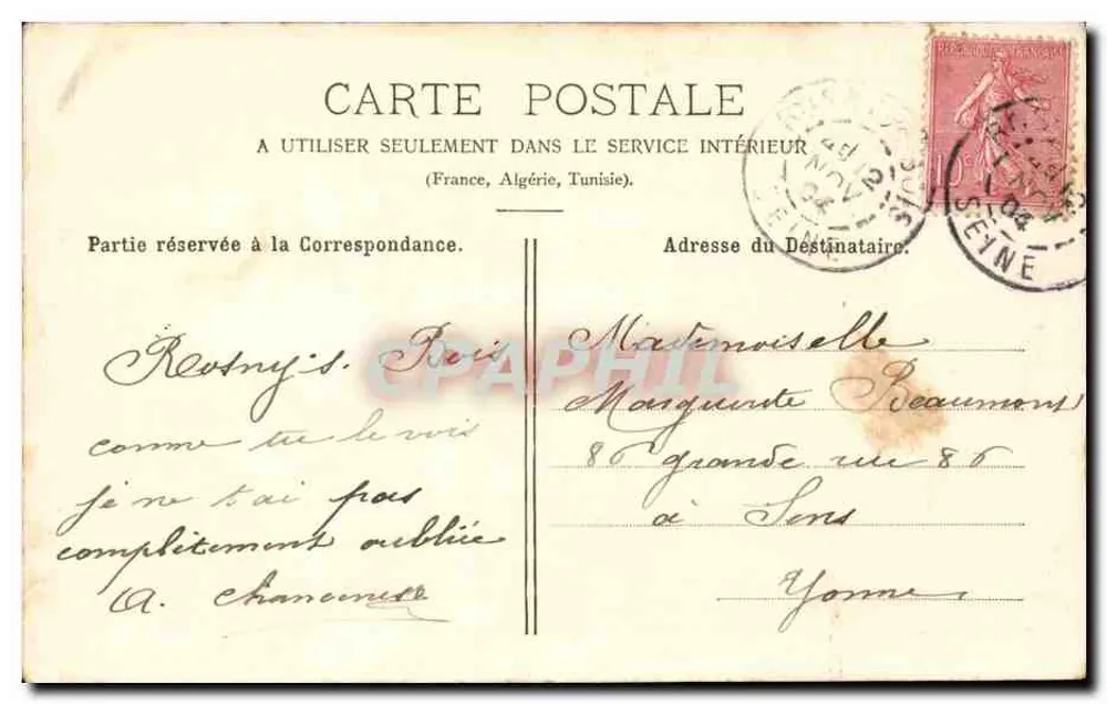 Rosny-sous-Bois — Rue de Neuilly — Café du Chemin de Fer et agence immobilière - Verso