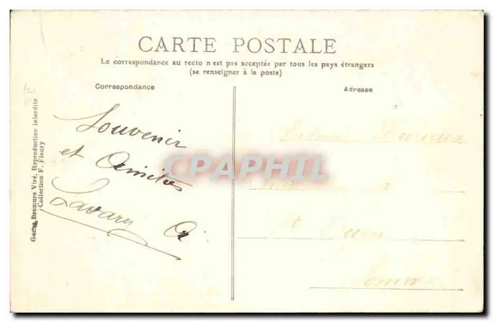 Saint-Maur — O Ponte (Os Pescadores) — Editor F. F. (n° 85) - Verso