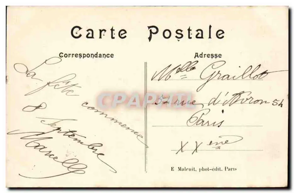 Boulogne-sur-Seine — La Rue Thiers — E. M. - Rückseite