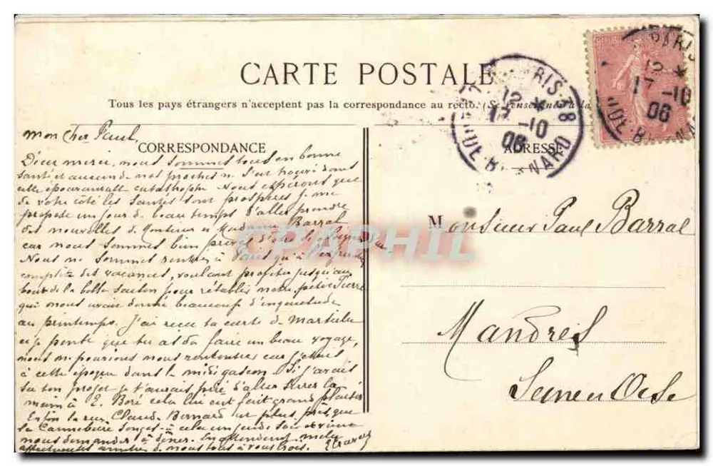 Adamville — Plaza del Teatro — Leguay, editor - Reverso