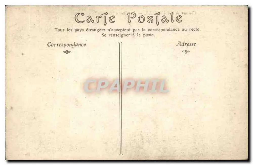 Castelo de CHANTILLY — A Cour de Honra — Editor: C. P. H. (n° 22) - Verso