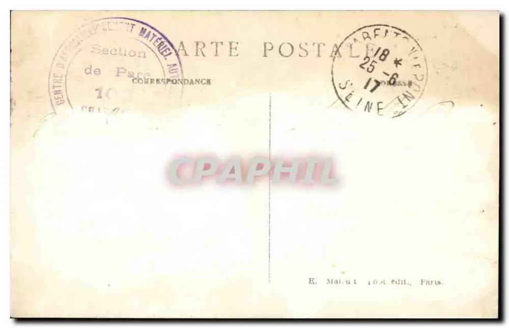 Charenton — Die Ufer der Marne — Angeln mit der Angel — E. M. - Rückseite