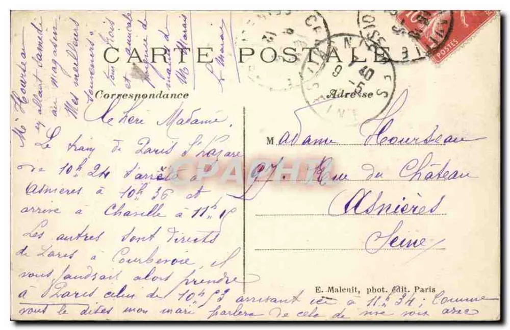 Chaville — Forêt de Meudon, L'Étang des Écrevisses — E. M. - Rückseite