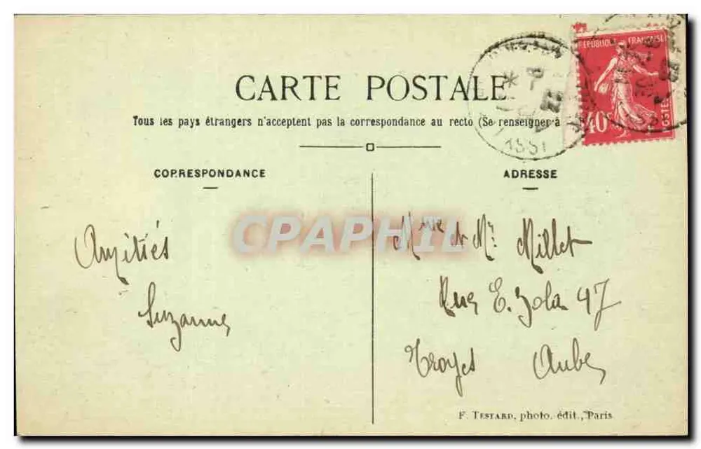 Issy-les-Moulineaux — A Casa dos Pequenos Casais — E. M. n°6166 - Verso
