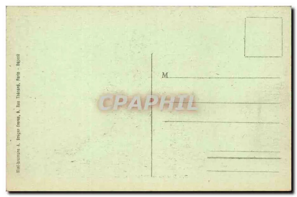 Sulpiz-Seminar, Issy — Ansicht des Gebäudes und Gartens — Verlag A. Bréger, Paris - Rückseite