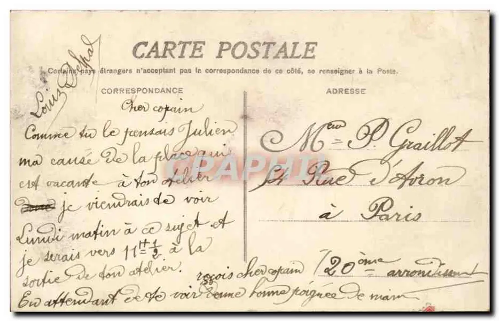 Überschwemmungen 1910 — Innenbereich der Insel der Liebe — Lavarenne-Chenevière - Rückseite