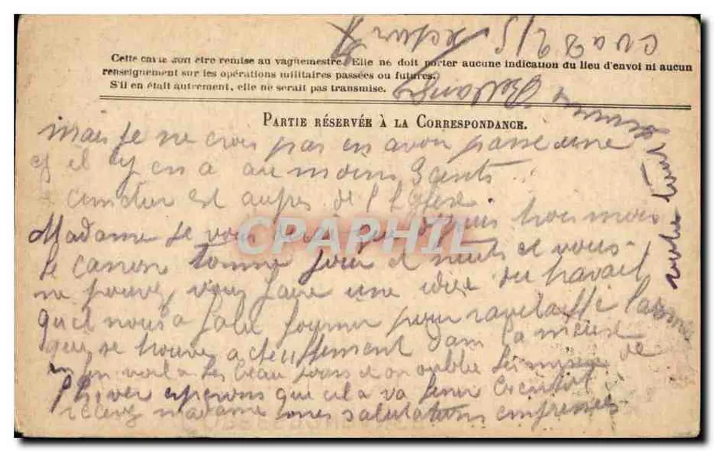 Correspondência das Forças da República — Carta em franquia — Modelo A — Editor não visível - Verso