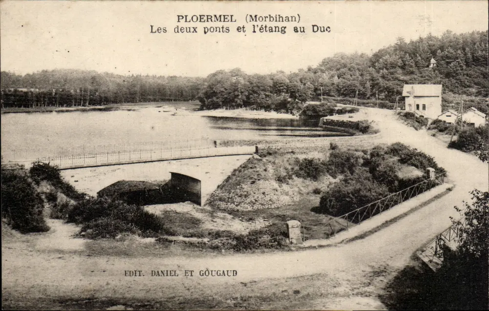 Ploermel (Morbihan) — Die beiden Brücken und der See von Duc — Verlag Daniel und Gougaud - Vorderseite