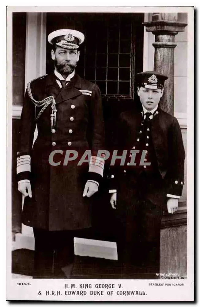 H.M. König George V & H.R.H. Herzog von Cornwall — Beagles' Postcards n° 1016.E - Vorderseite