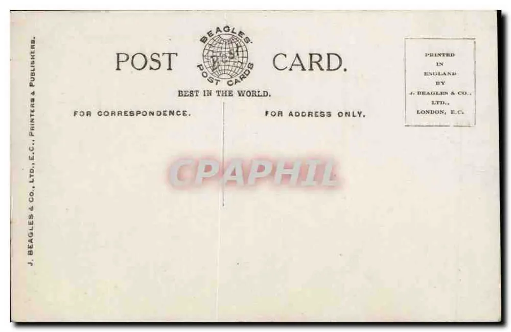H.M. König George V & H.R.H. Herzog von Cornwall — Beagles' Postcards n° 1016.E - Rückseite