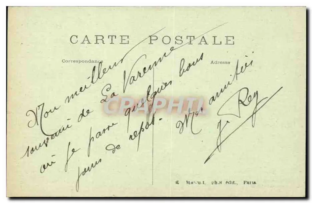 As Margens da Marne — Canoagem — E.M. — La Varenne - Verso