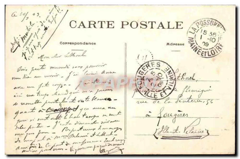 St-FLORENT-LE-VIEIL (M.-et-L.) - Die Pointe du Haut St-Florent (La Garenne) — Phototypie Vassellier, Nantes - Rückseite