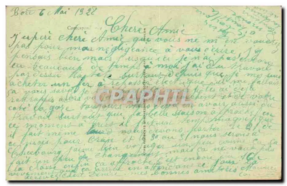 Kreuzer "Mulhouse" — Französische Marine — unbekannter Verlag, Seriennummer 825 - Rückseite