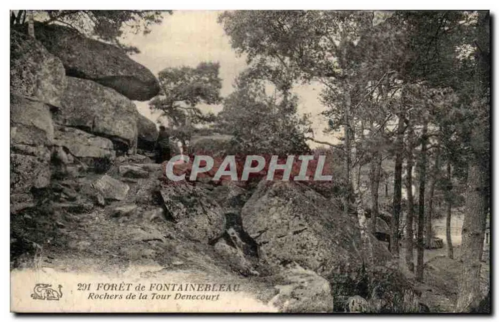 Wald von Fontainebleau — Felsen der Tour Denecourt — Verleger unbekannt, Nr. 201 - Vorderseite