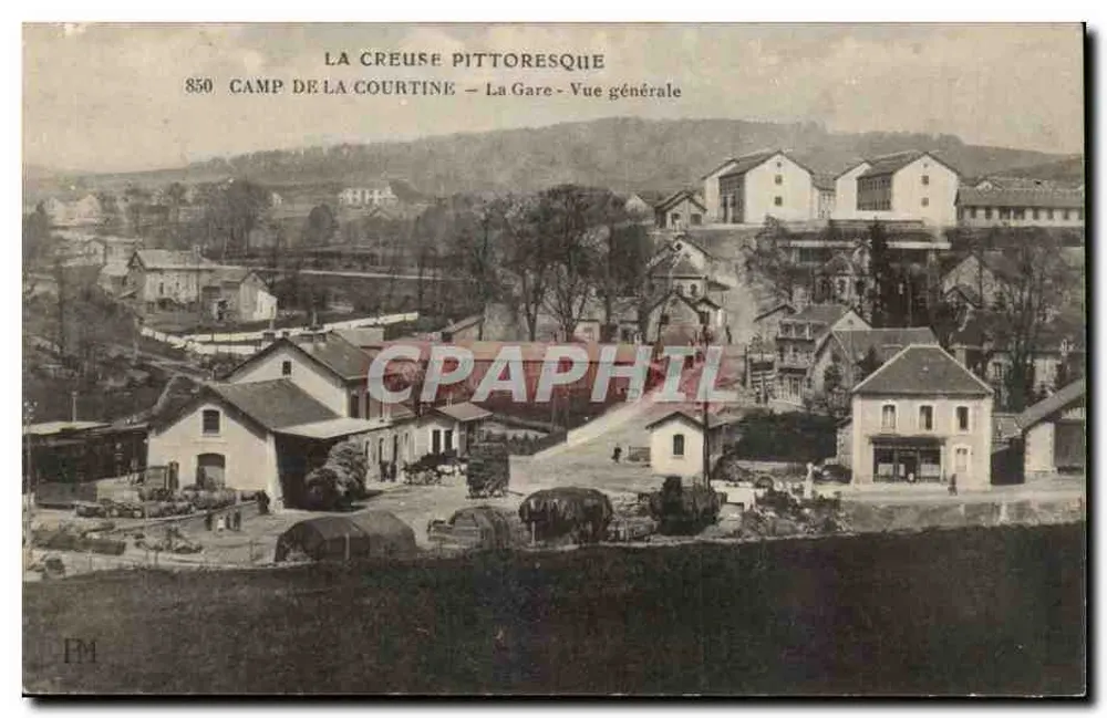 Aussicht auf das Lager La Courtine — Die Station — Allgemeine Aussicht — Verleger: La Creuse Pittoresque, Nr. 850 - Vorderseite