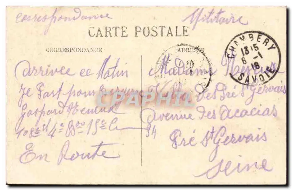 Chambéry — O Castelo — Abside da Capela — Selecta LL - Verso