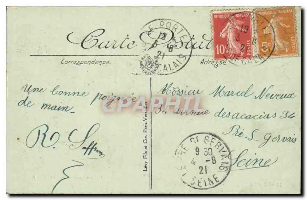 Le Portel — Aussicht von den Klippen — Sonderausgabe Sergent-Deligny - Rückseite