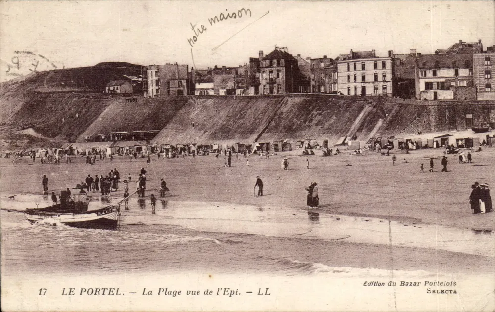 LE PORTEL — La Plage vista desde l’Epi — Edición del Bazar Portelois SELECTA - Anverso