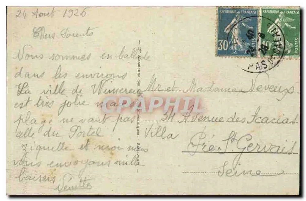 Wimereux - Der Strand und die Villen — n°41 - Rückseite