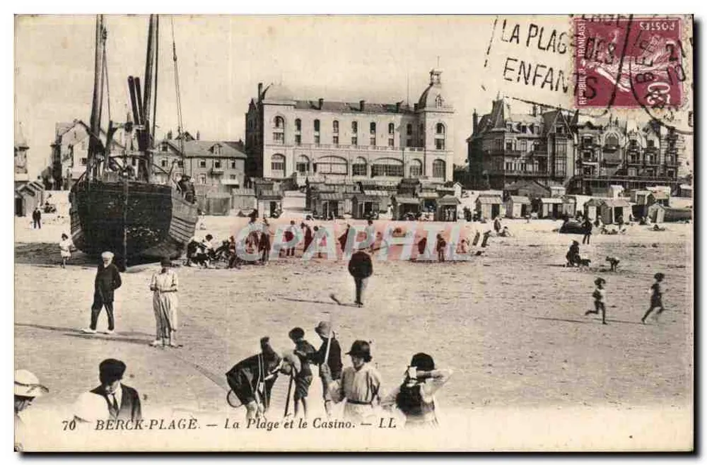 Berck-Plage — La playa y el Casino — LL - Anverso