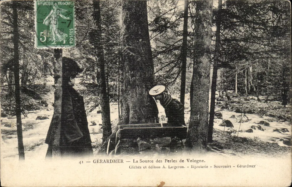 Gérardmer — A Fonte das Pérolas de Vologne — Clichés e edição A. Largeron - Frente