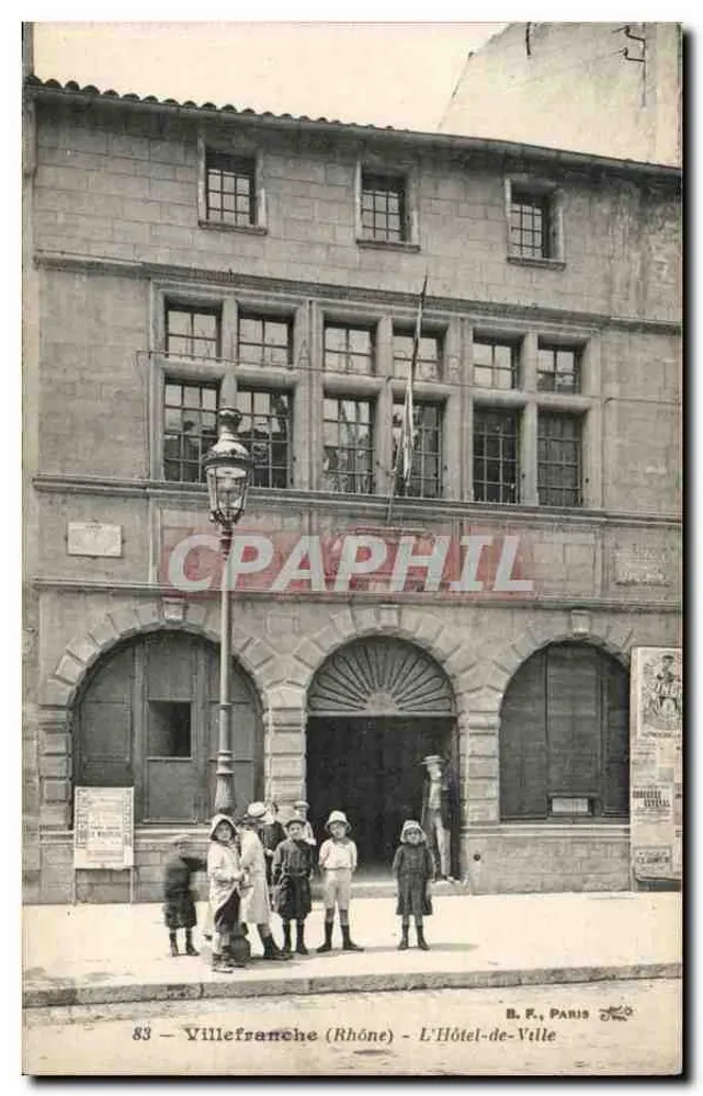 Villefranche (Ródano) - O Hotel de Ville — B. F., Paris, n° 83 - Frente