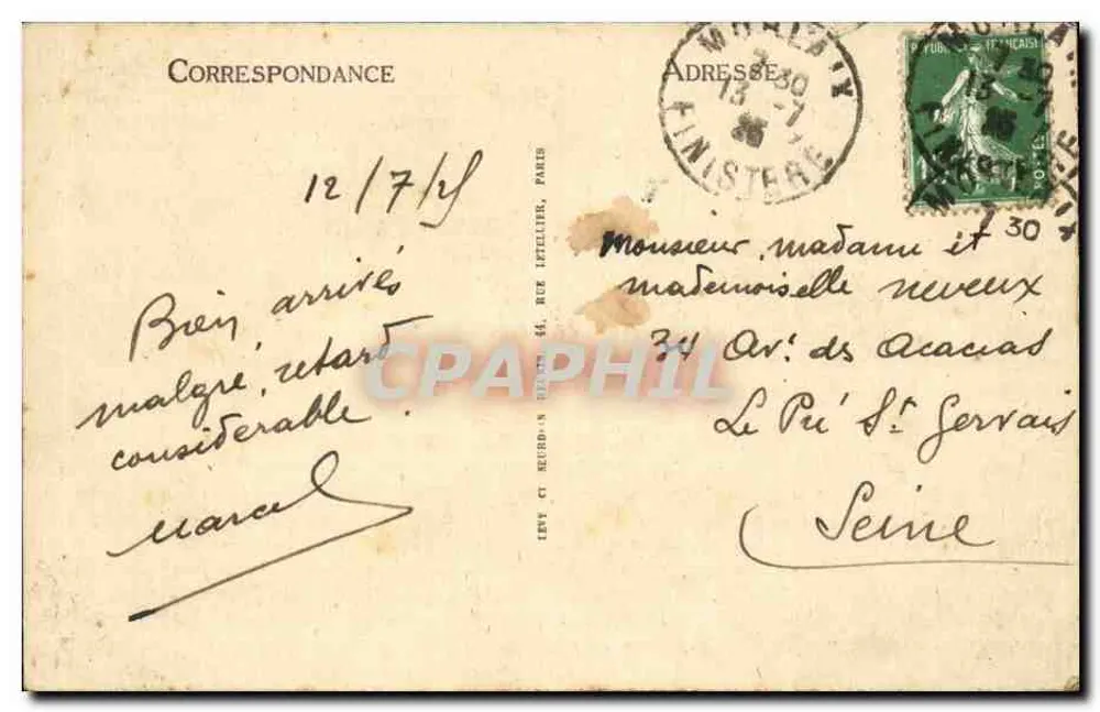 Morlaix - A Rio na Armorique — LL, n° 116 - Verso